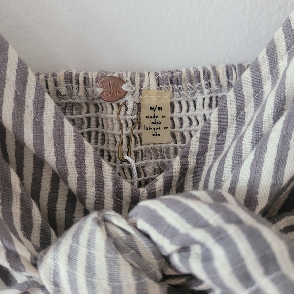 Free People NWT One Railroad‎ Twin Ties Striped Tie Top Cropped Medium - Picture 4 of 11